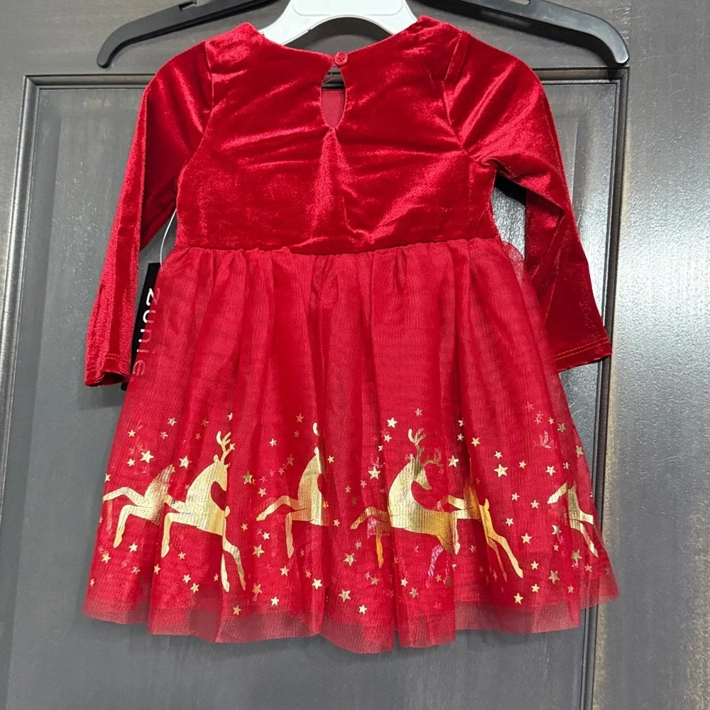 Zunie red velvet Holiday Dress NWT 18 m